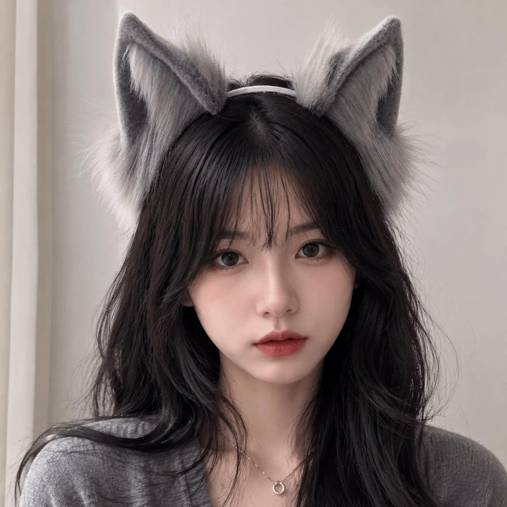 Copricapo Cosplay Soffice Cerchietto per Capelli Animale di Peluche Cerchietto con Orecchie da Gatto Lolita Costume Cosplay