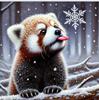 5D DIY Diamond Painting Cute Rabbit In Snow Crystal Canvas Art Full Round Diamond Embroidery Kits Picture Home Decoration