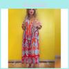 Casual Short Sleeve V Neck Dress With 3d Print And Bubble Sleeves For Womens Autumn Wear