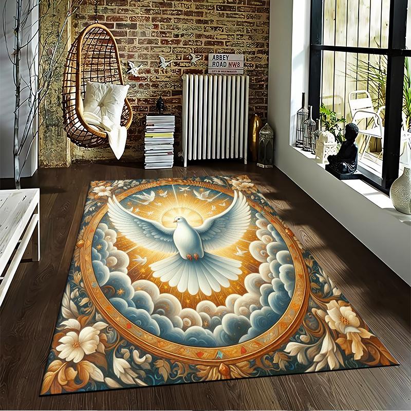 Dove and Sunlight Design Carpet Non-slip Rug Suitable for Living Room and Bedroom Sofas