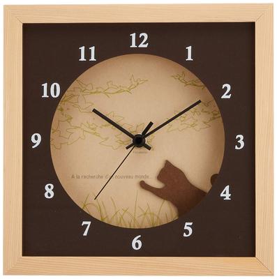 Duvar Saati DECLOCK Verdure Kedi Doğal Genişlik 22 x Yükseklik 22 x Kalınlık K-ART.JAPAN DC-3008 4.5cm