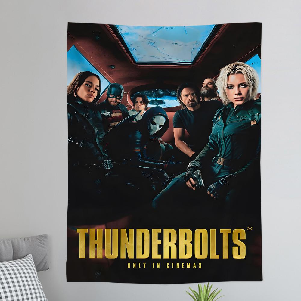 TThunderbolts 2025 Movie Anime Tapestry Wall Hanging Decoration Household Wall Hanging Home Decor