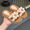 Kid Slippers 2025 Summer New Cartoon Girl Slippers Soft Sole Home Shoes Anti Slip Sandals Flower Kid Shoes Flip Flops