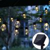 5/7/12M Guirlandes Lumineuses Solaires LED Globe Féeriques Guirlande de Noël Rue Mariage Lampes à Bulbes Extérieur pour Fête Vacances Jardin Patio