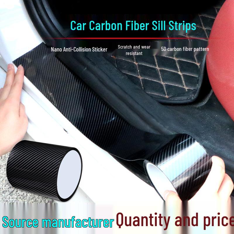 5D Carbon Fiber Anti-Collision & Kick-Resistant Door Sill Protector.