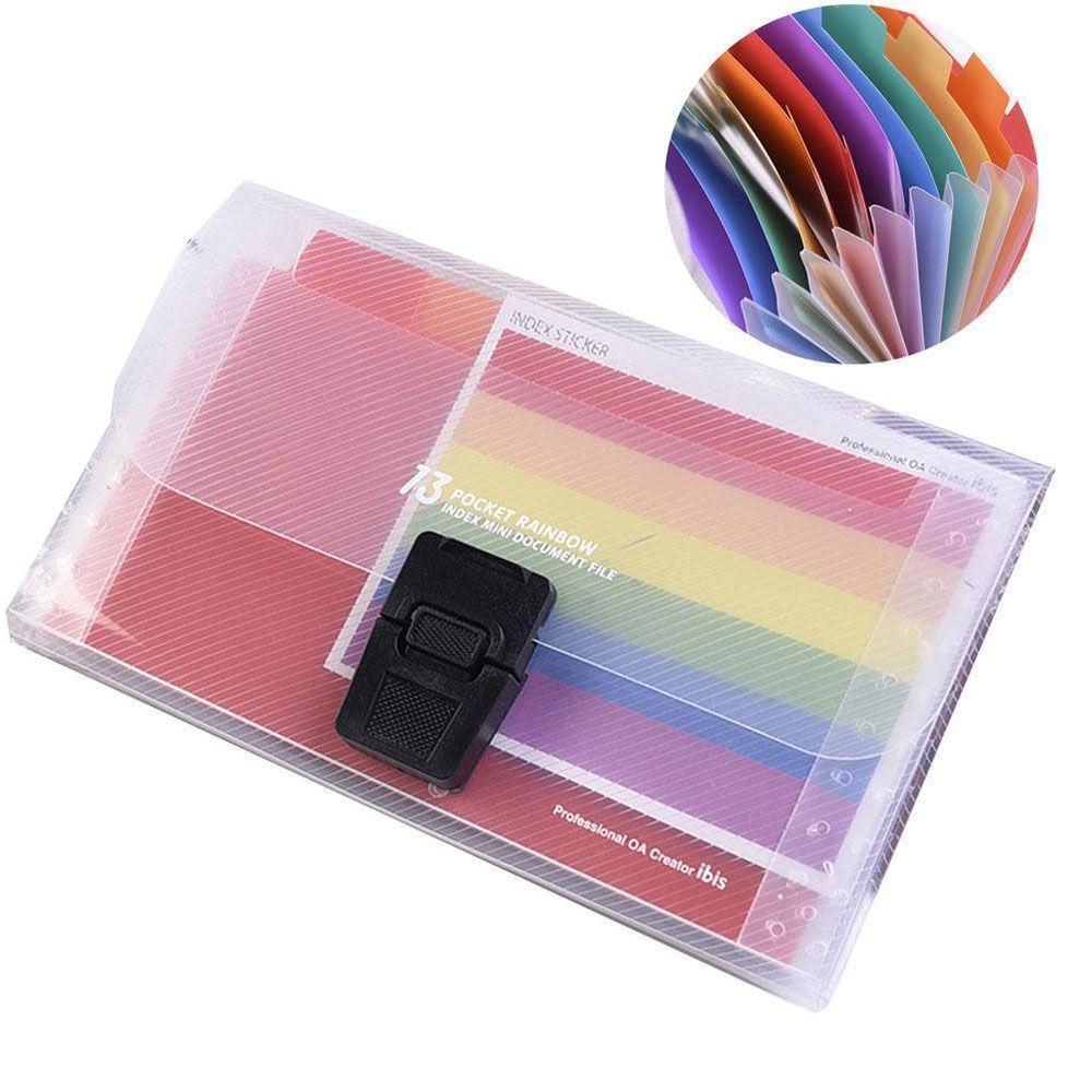 A6 Fashion Plastic File Case Paper Organizer 13 Pockets Document Bag File Folder
