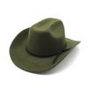Western Cowboy Hat Wool Felt Large Brim Sun Protection For Summer Fashion Enthusiasts