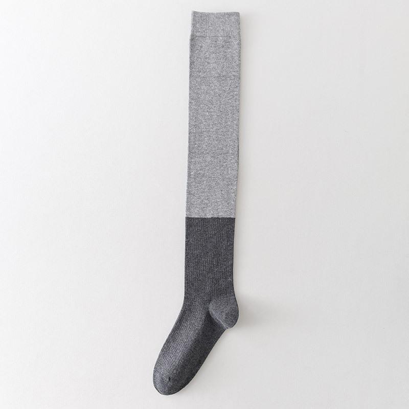 Thigh High Socks Stockings Women Color Matching Cotton Knitted Knee High Socks School Girls Long Socks Thigh High Stockings
