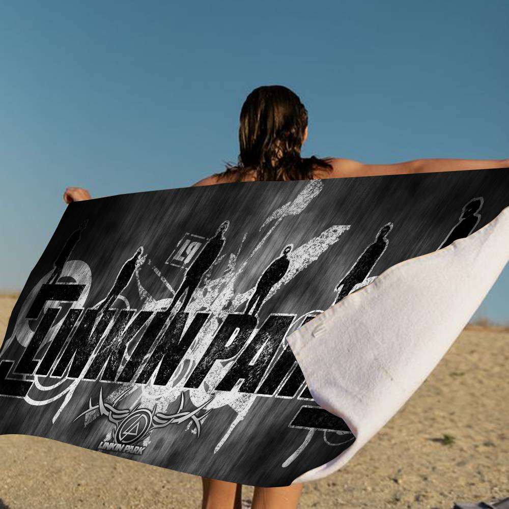 Asciugamani da Spiaggia in Microfibra L-Linkin Cool P-park Big Asciugamano ad Asciugatura Rapida Asciugamani da Spiaggia Sabbiosa Asciugamano per Piscina per Viaggio Piscina Yoga