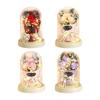 Soap Flower Bouquets Light Up Flower Glass Dome for Mother's Day Wedding