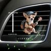 2D Acryl Auto Lüftungsschlitze Dekoration Niedlicher Chihuahua spielt Gitarre Lüftungsschlitze Aufkleber, Auto Klimaanlage Auslass Dekorative Pads