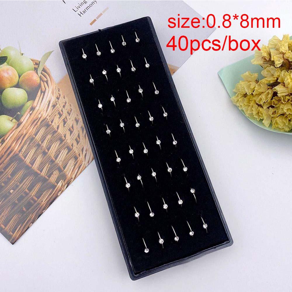 Stainless Steel Boxed Nose Studs and Rings: 60/40 Pieces, 1.5-3.0mm, Straight & L-Shaped Bar