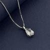 Multi-Color Gemstone Zircon Pendant Necklace, Women Couple Simple Luxury Wedding Birthday Jewelry Gift