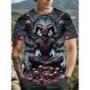 Zomer Heren 3D Digitale Print T-shirt - Gedurfde Schedel Demon Patroon Print