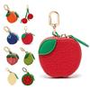Cute Fruit Shape Leather Coin Purse Mini Zipper Earphone Bag Keychain Pendant Wallet for Women Girls Gift