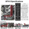 SZMZ B75 Gaming PC Motherboard Support Intel Core I5 I7 I9 Xeon E3 V1 V2 LGA1155 CPU 4*DDR3 USB3.0 SATA3.0 NVME M.2 Placa Mae
