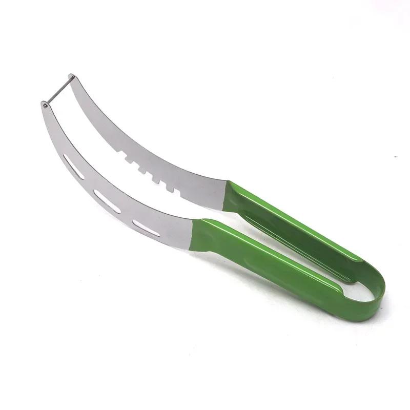 Edelstahl Wassermelonen Würfelschneider Wassermelonen Schneider Sicherer Wassermelonen Fruchtschneider Messer Melonen Schneider für Küchenhelfer