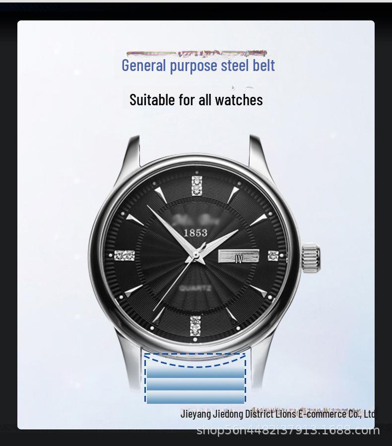 Five-Bead Stainless Steel Watch Band for Huawei, Samsung, Apple Smartwatches - Popular In Southeast Asia