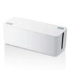 Elecom Cable Storage Box with 6 Power Strip White Outlets, EKC-BOX001WH