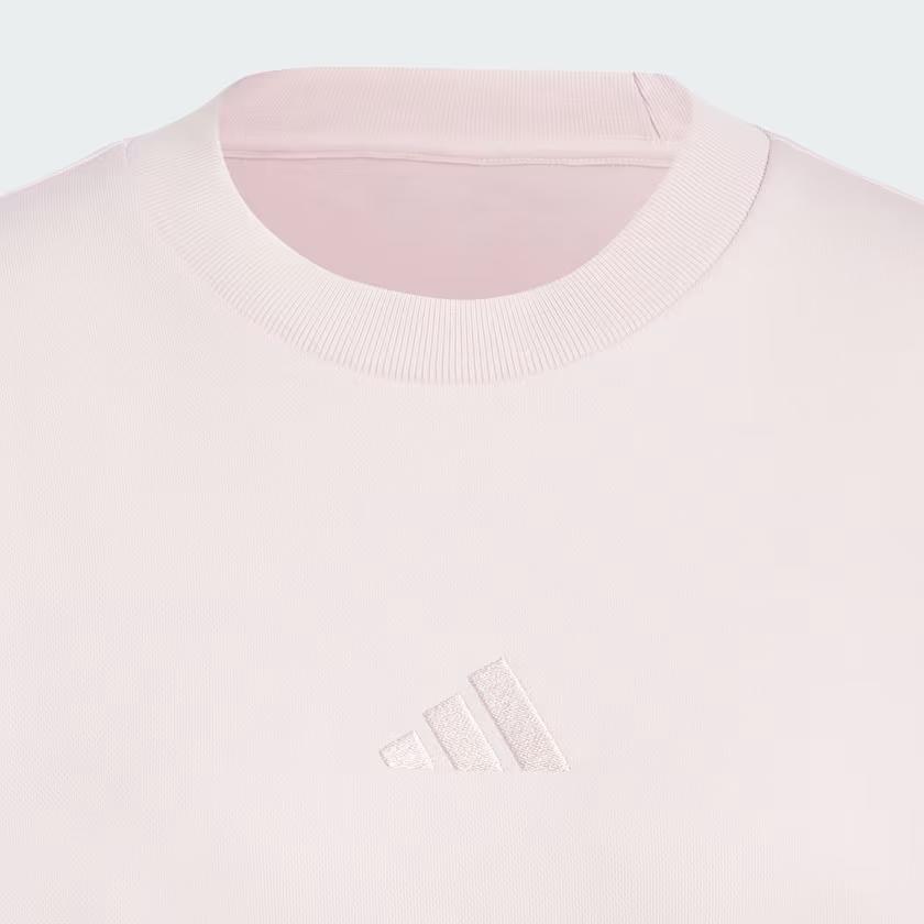 Adidas All Season Solid Color Comfortable Loose Ribbed Crew Neck Long Sleeve Sweatshirt Women sweatshirt Sandy-Pink IY6753