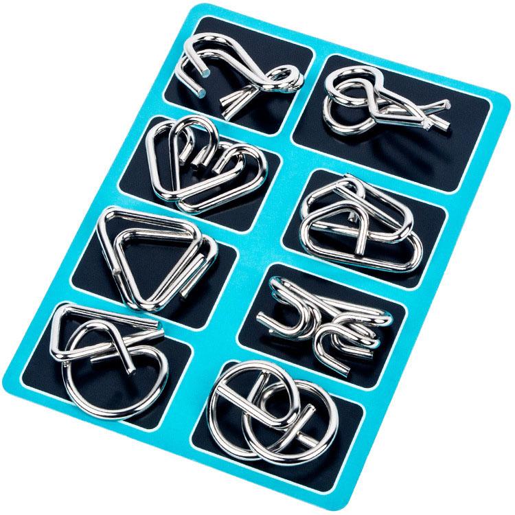 8 Stück/Set Materialien Metall Montessori Puzzle Draht IQ Gehirn-Teaser Rätsel für Kinder Erwachsene Anti-Stress-Löser Spielzeug Geschenke