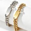 Stainless Steel Cuban Chain Bracelet Fashion Simple Hypoallergenic Jewelry for Men Women Couple Anniversary Gift