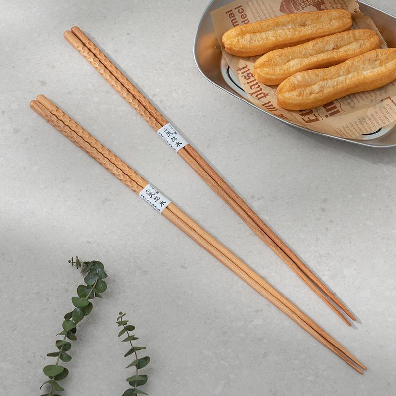 Lengthen Fried Fish Chopsticks Household Anti-hot Fish Noodles Eat Hot Pot with Deep-fried Thick Fried Sticks of Wood Chopsticks