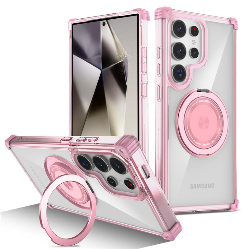 Roterande Magnetisk Magsafe Fäste Fodral För Samsung Galaxy S26 Ultra S26 Plus S26 Ring Ställ Hållare Genomskinligt Skyddande Skydd