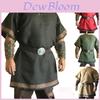 Vintage Medieval Norman Viking Costume Short Sleeve Tunic Top For Cosplay