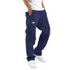 Spring and Autumn Men's Patch Overalls Pure Cotton European and American Drawstring Tie Feet Multi-pocket Four Seasons Casual Pants Straight