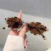 Vintage Y2k Small Frame Oval Sun Glasses For Ladies For For Gents Luxury Designer Popular Punk Stylish Outdoor Leopard Shades UV400