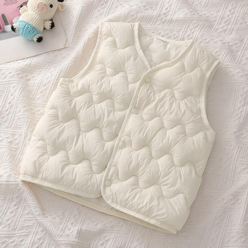 Children Boys Girls Warm Vest Solid Cotton-Padded Waistcoats Children Thicken Warm Outerwear