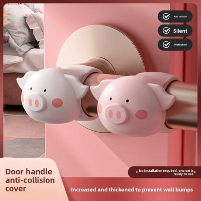 Silicone Door Handle Protector, Creative Anti-Collision Pads for Bedroom Wall-Mounted Bumper Set (3 Pieces)