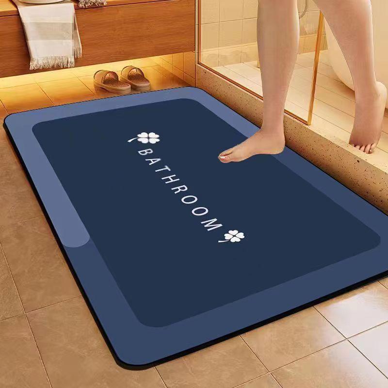 Simple Soft Diatom Mud Mat Bathroom Slip-resistant Moisture-wicking Quick Drying Mat Toilet Toilet Door Mat Durable