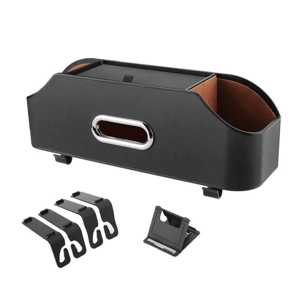 Auto Hoofdsteun Achterbank Organizer Verdelingsontwerp Multifunctionele Opbergdoos Met Bekerhouder Tissuebox Hoofdsteunhaak