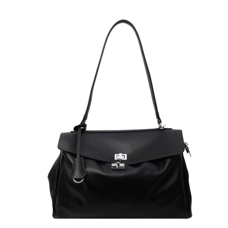 Large Capacity Pu Tote Bag With Zipper Compartments For Work And Weekend Outings