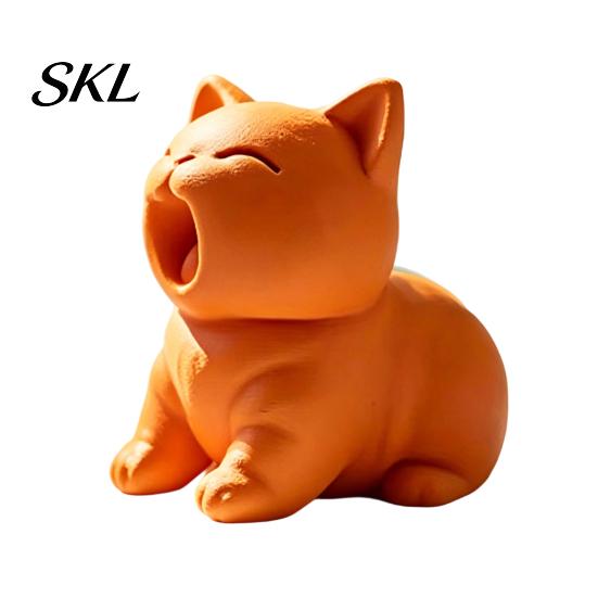 Handmade 3d Cat Sculpture 3D Printed Figurine, Cute Screaming Ornament, Creative Pet Tiny Display Figurine Kitten Desktop Decoration for Home