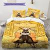 Posteľná súprava so vzorom Demon Slayer, Súprava prikrývky, Povlak na prikrývku, Obliečka na vankúš, Domáci narodeninový darček (1 * obliečka na perinu + 2 * obliečky na vankúš, bez jadra)