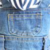 Stripe Pet Puppy Denim Jacket Hoodied Clothes Jumpsuit