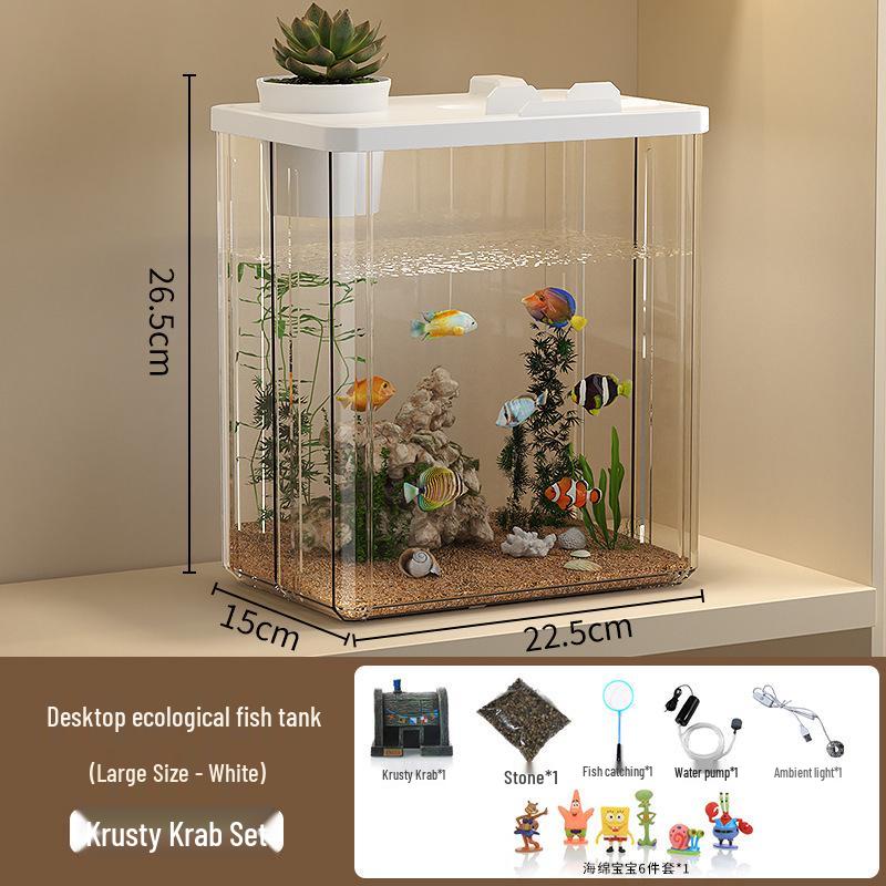 Ultra-Clear Acrylic Fish Tank 2026: Compact Living Room Aquarium with Durable Filter