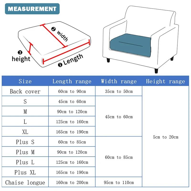 1/2/3/4 Seat Jacquard Sofa Seat Cushion Cover Couch Covers L Shape Sectional Elastic Jacquard Sofa Cover Stretch Slipcovers