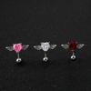 Fashion Zircon Heart Wing Belly Button Ring Niche Body Piercing Jewelry Exquisite Rhinestone Navel Stud For Women