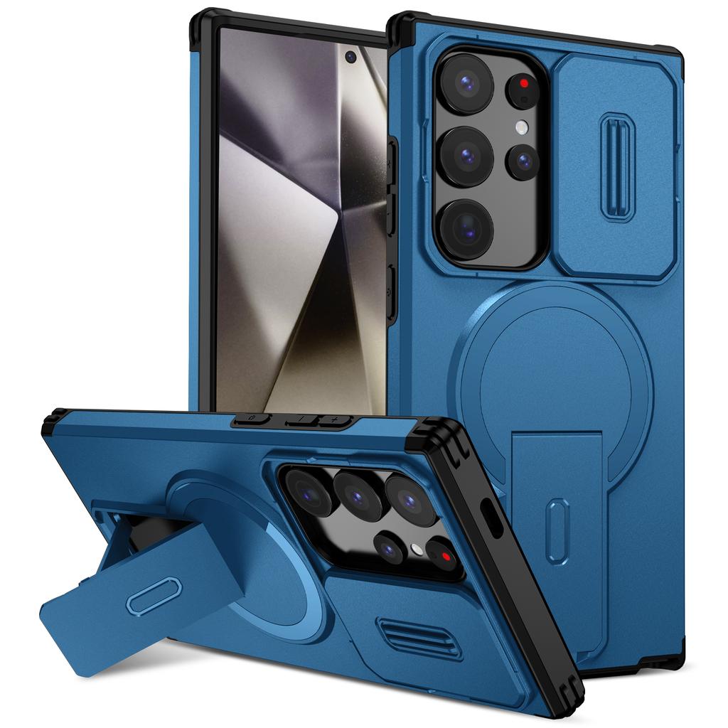 For Magsafe Magnetic Bracket Armor Case for Samsung Galaxy S25 FE 5G A17 S24 Ultra S25 Plus A16 A26 A36 A56