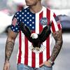 Amerikas 250. Jubiläum Herren Amerikanisches US-Flaggen-Adler T-Shirt Kurzarm T-Shirt 3D-Druck Rundhals-Shirt Täglich Militärisch Täglich Straße
