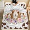 1 STuks Dieren en texturen Print FlAannel Deken, Hoge kwaliteit Comfortabel voor Alle Seizoenen, Woondecoratie, Warmte en Comfort