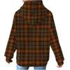 Women's Fashion Loose Hooded Pullover Long Sleeve Plaid Sweatshirt with Drawstring Drop Shoulder and Pocket Print Top