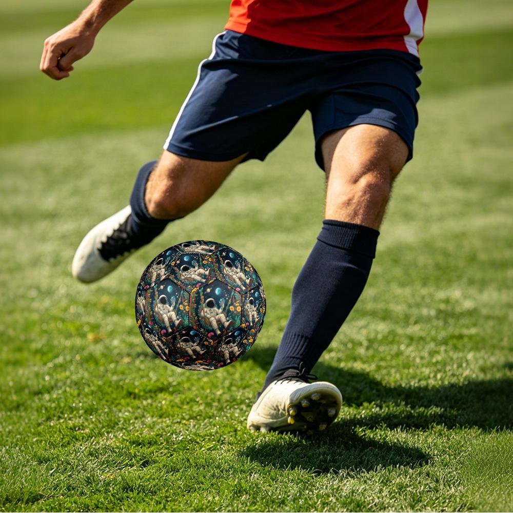 1pc Space Garden Adventure Theme Soccer Ball Football, Size 5, Lightweight PVC, Outdoor Training Soccer Ball,Sports Gift T61443