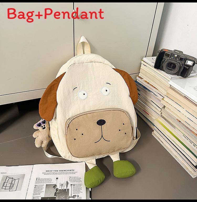 Cartoon-Hunde-Rucksack aus Nylon für Schule, Reisen und den täglichen Gebrauch