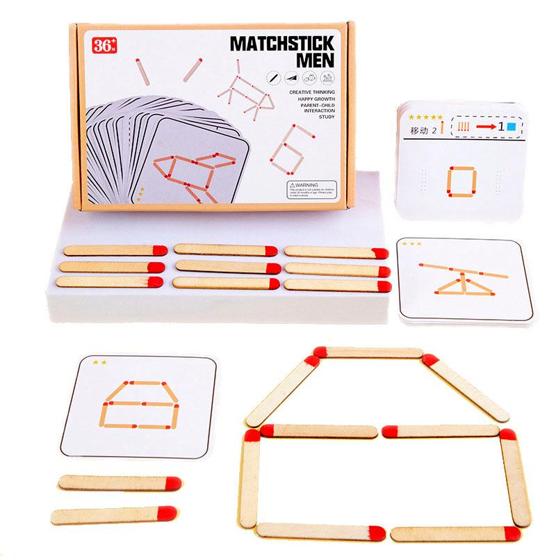 Match Puzzle Game Wooden Toy DIY Mathematical Geometry Board Game Thinking Matching Logic Training Children's Educational Toys