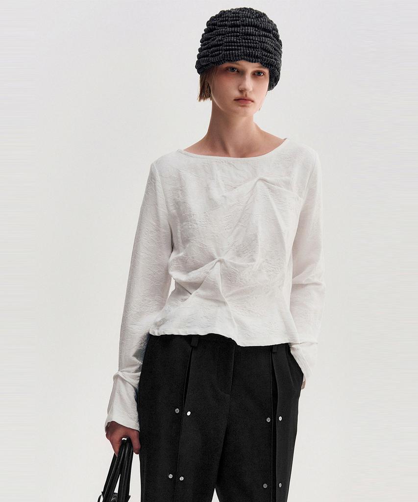 Kimjisu Melange Ruched Beanie _ Black